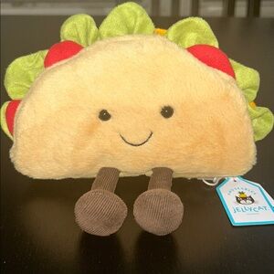 Jellycat Tan Taco Plush with Red Tomato & Green Lettuce